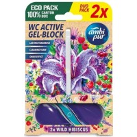 Гелевая подвеска для туалета Ambi Pur WC Active Гибискус, 2х 45 г